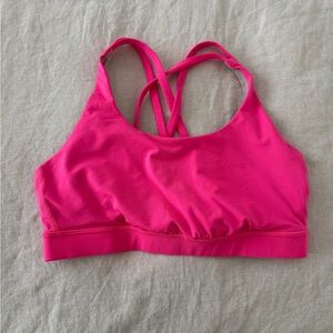Women's Hot Pink Strappy Sports Bra